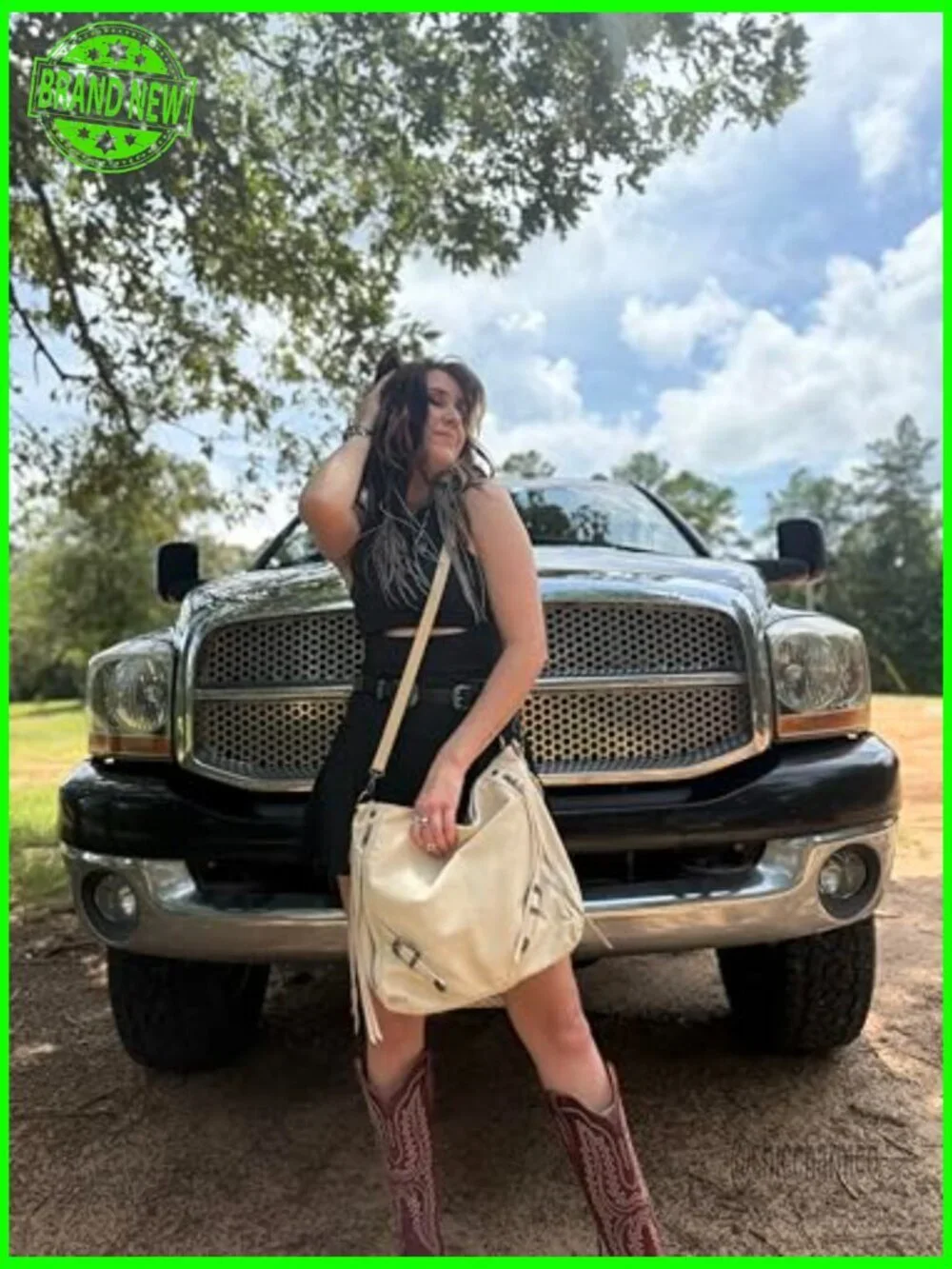 Large Faux Suede Hobo Shoulder Bag with Fringe Buckle Details